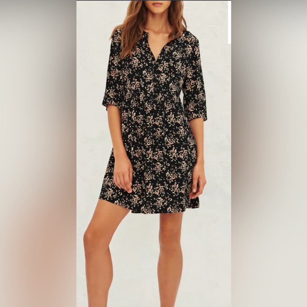Ba&sh Women’s Vlada Floral Shift Dress in Black (Size 1/S)